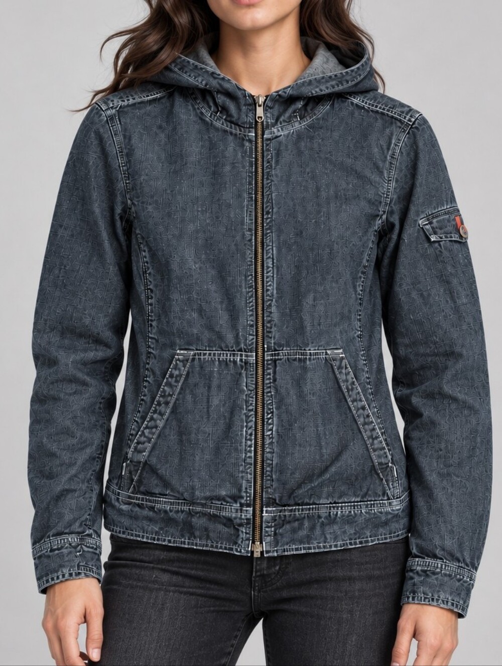 Eddie Bauer Hooded Denim Jacket